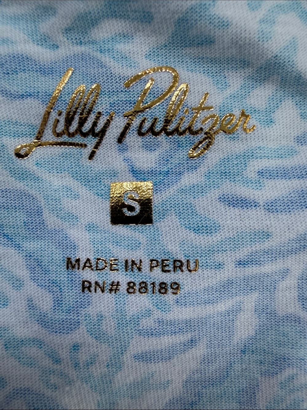 Lilly Pulitzer Blue and White Printed Short-Sleeve Shift Dress - Picture 5 of 5